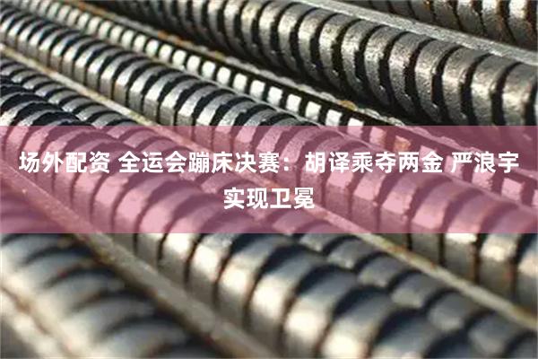 场外配资 全运会蹦床决赛：胡译乘夺两金 严浪宇实现卫冕